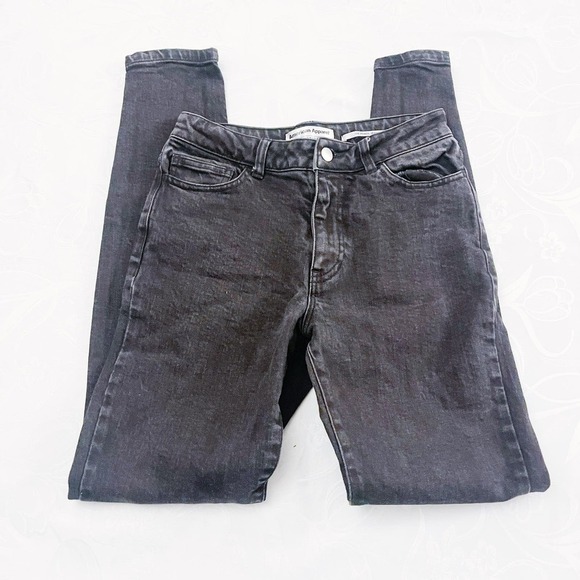 American Apparel The Pencil Jean Black Denim Jeans Size 28 - Picture 5 of 7
